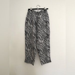 Vintage // Silk Zebra Print High Waist Trousers